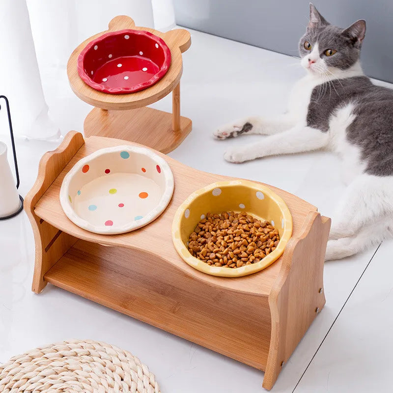 Ceramic Pet Feeding Bowls, Single & Double Options