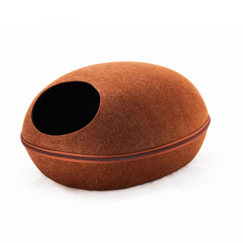 Oval Cat Pod Bed with Zip-Off Top