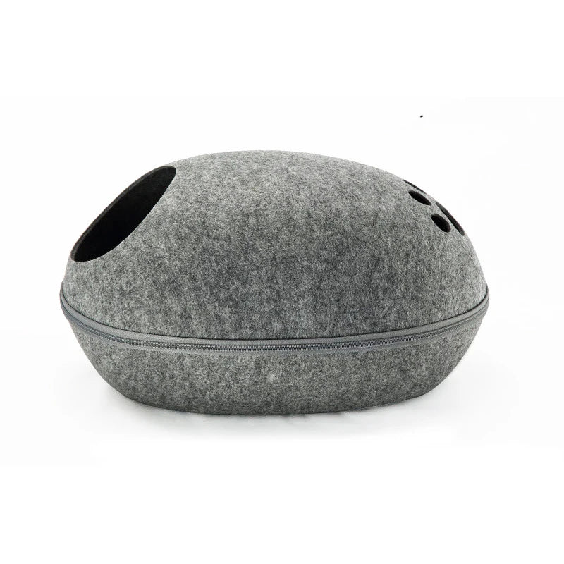 Oval Cat Pod Bed with Zip-Off Top