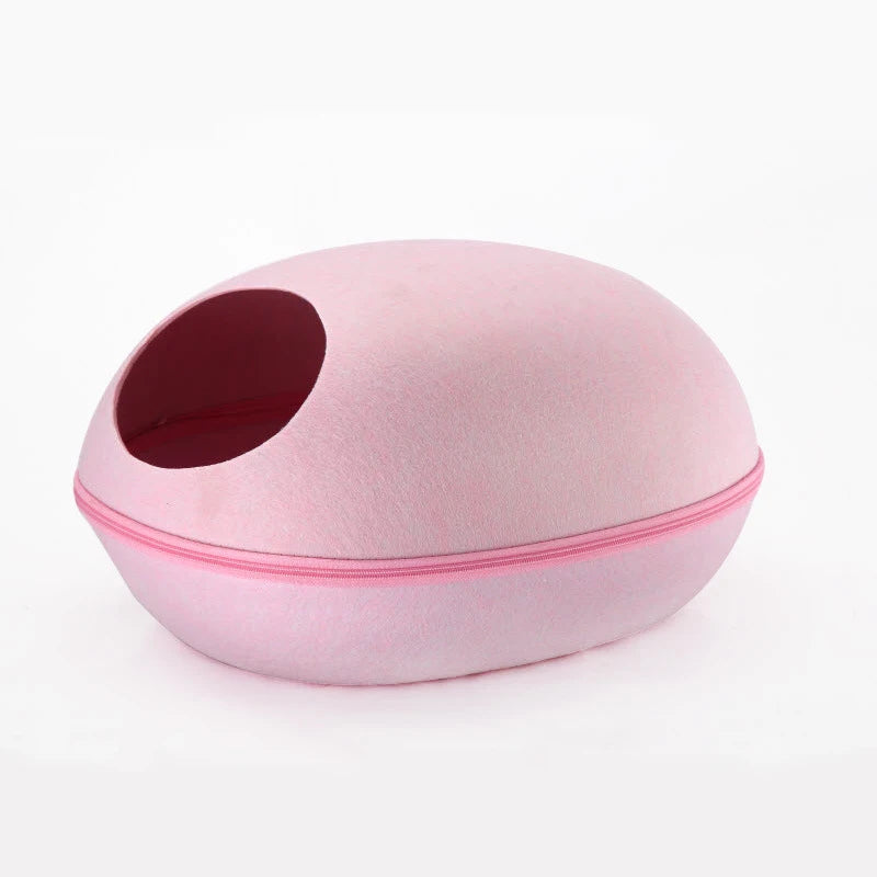 Oval Cat Pod Bed with Zip-Off Top