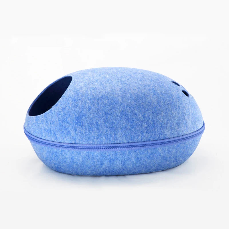 Oval Cat Pod Bed with Zip-Off Top