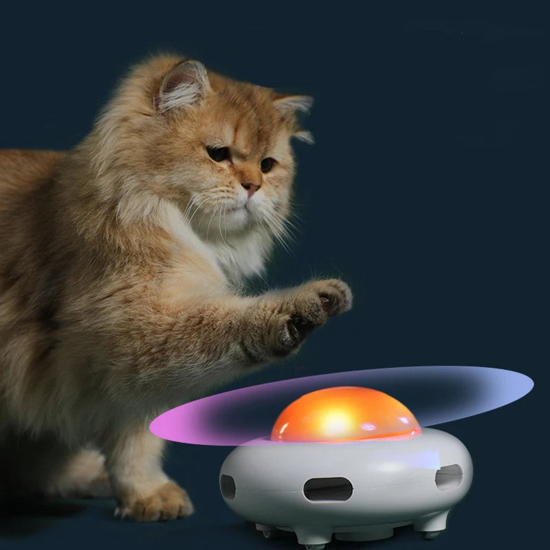 Rechargeable UFO Hide-and-Seek Feather Cat Toy