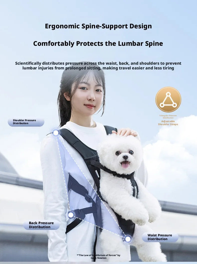 Chest-Worn Legs-Out Pet Carrier with Adjustable Straps