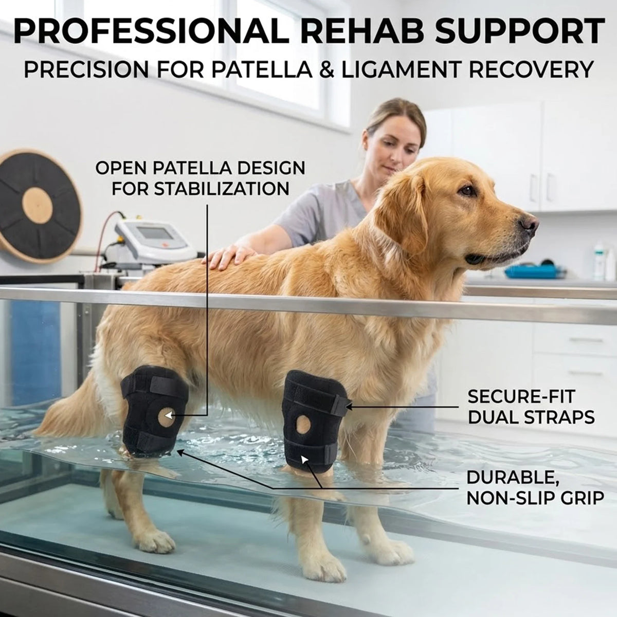 Adjustable Dog Leg Wrap with Center Opening, Single