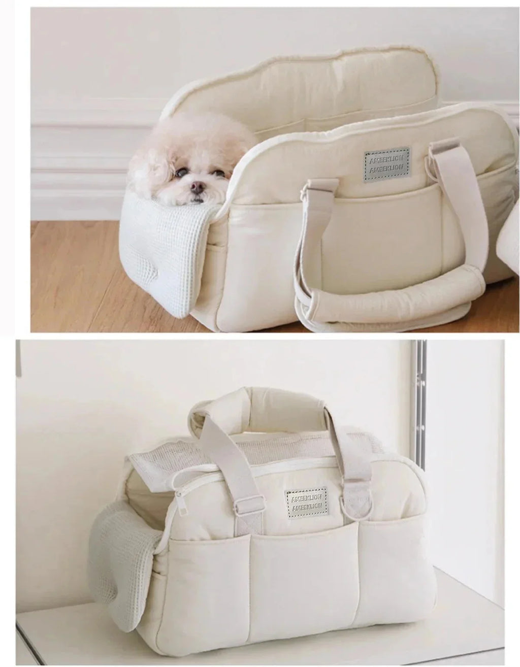 Cotton Pet Carrier Shoulder Bag for Cats & Small Dogs