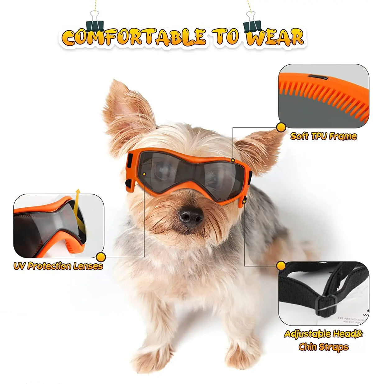 Dog Dress-Up Goggles with Adjustable Head & Chin Straps