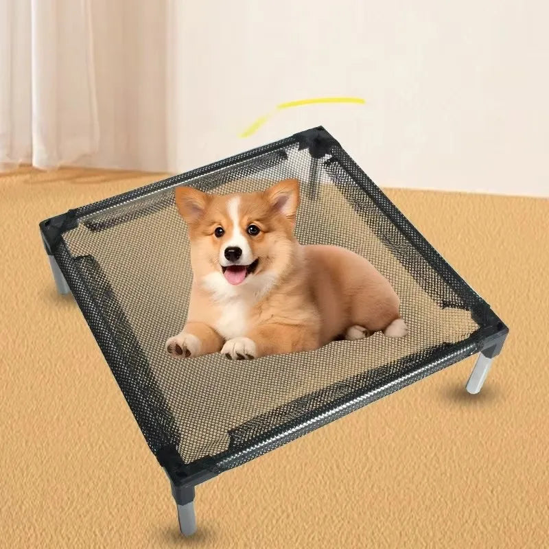 Elevated Mesh Pet Cot with Metal Frame