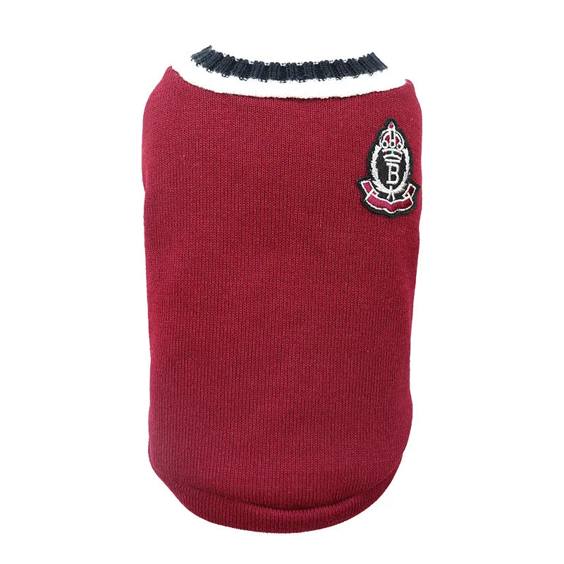 Collegiate Stripe-Trim Pet Sweater