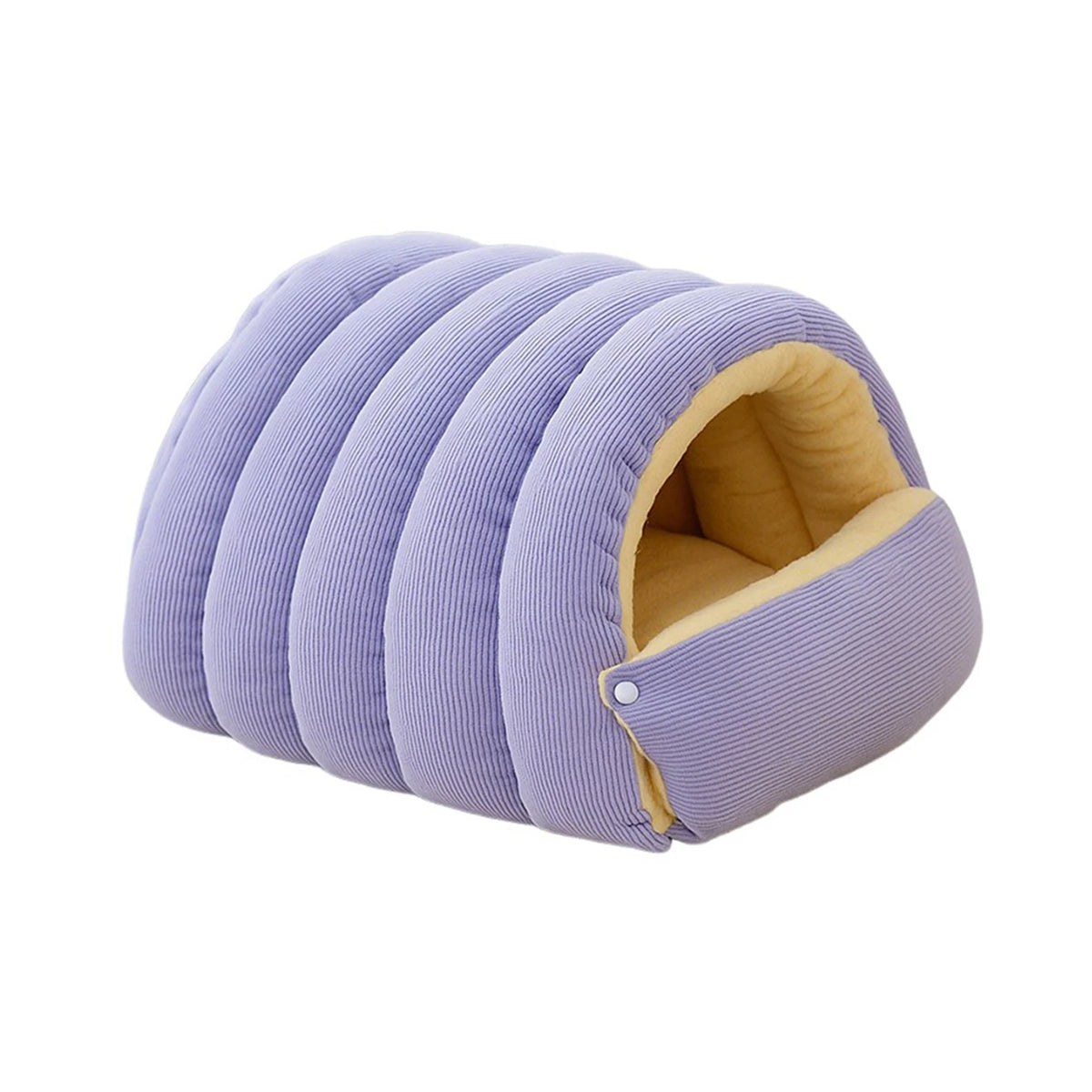 Ribbed Plush Cave Bed for Cats & Small Dogs