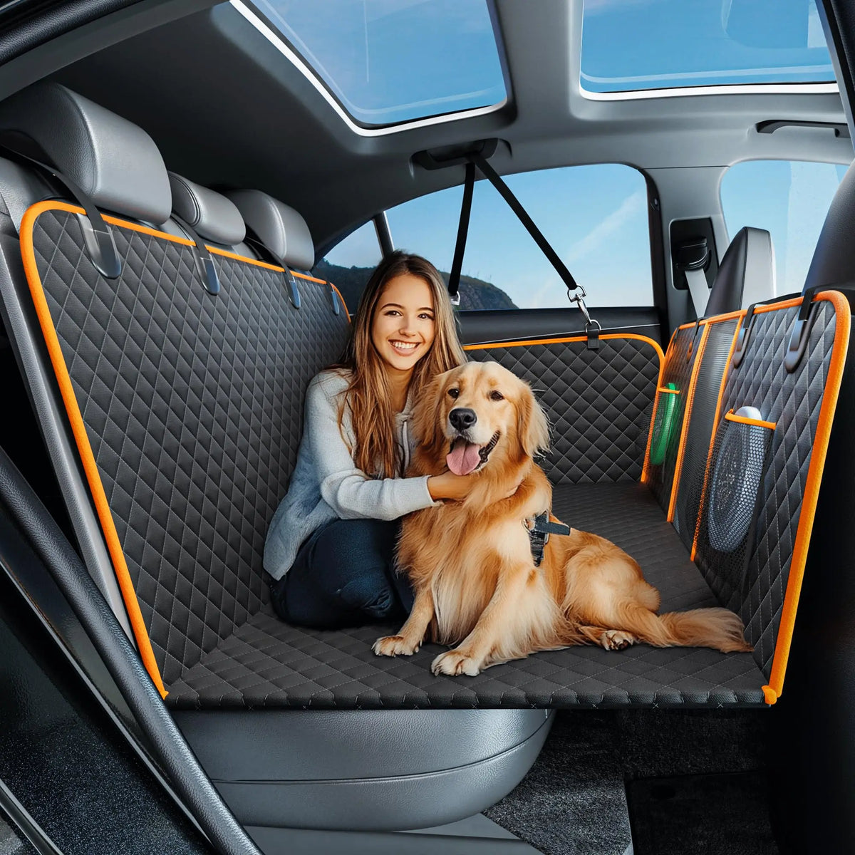 Hard-Bottom Dog Back Seat Extender & Car Seat Cover