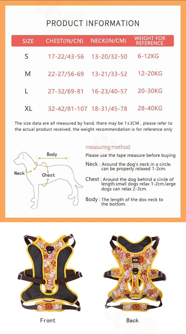Adjustable Padded Nylon Dog Harness with Reflective Details