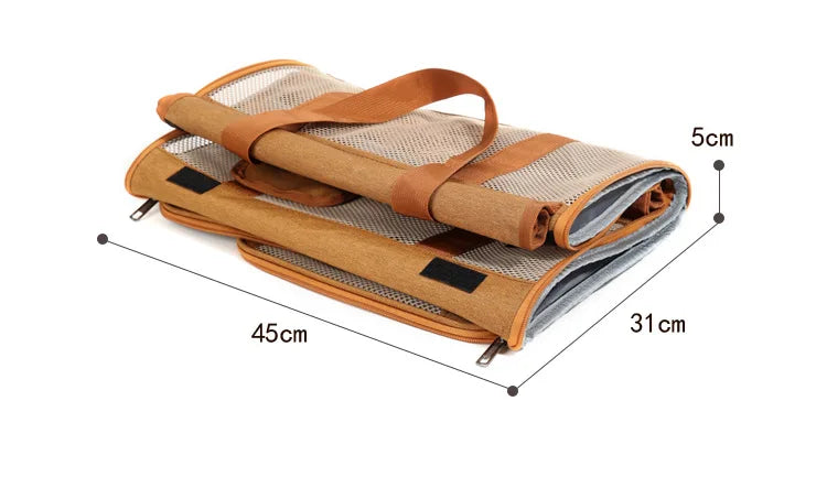 Foldable Mesh Pet Carrier with Front & Top Access