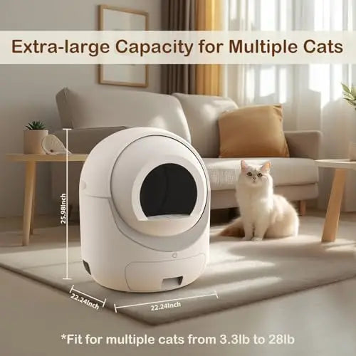App-Controlled Self-Cleaning Cat Litter Box in Grey