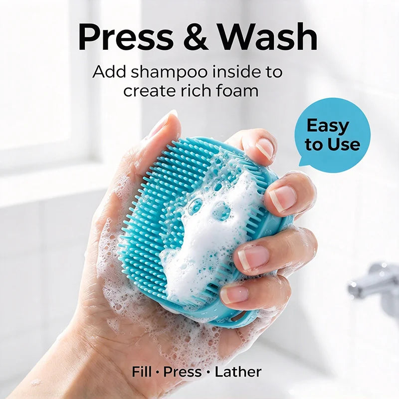 Pet Bathing Brush with Built-In Shampoo Dispenser