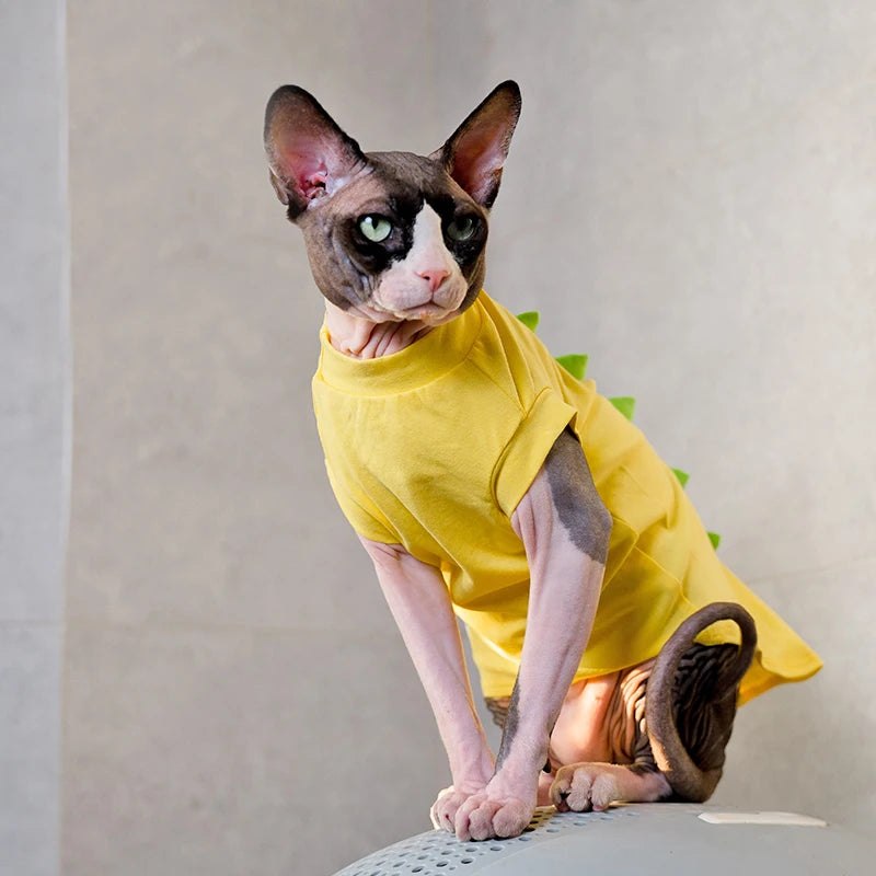 Dinosaur-Spike Cotton Cat Shirt