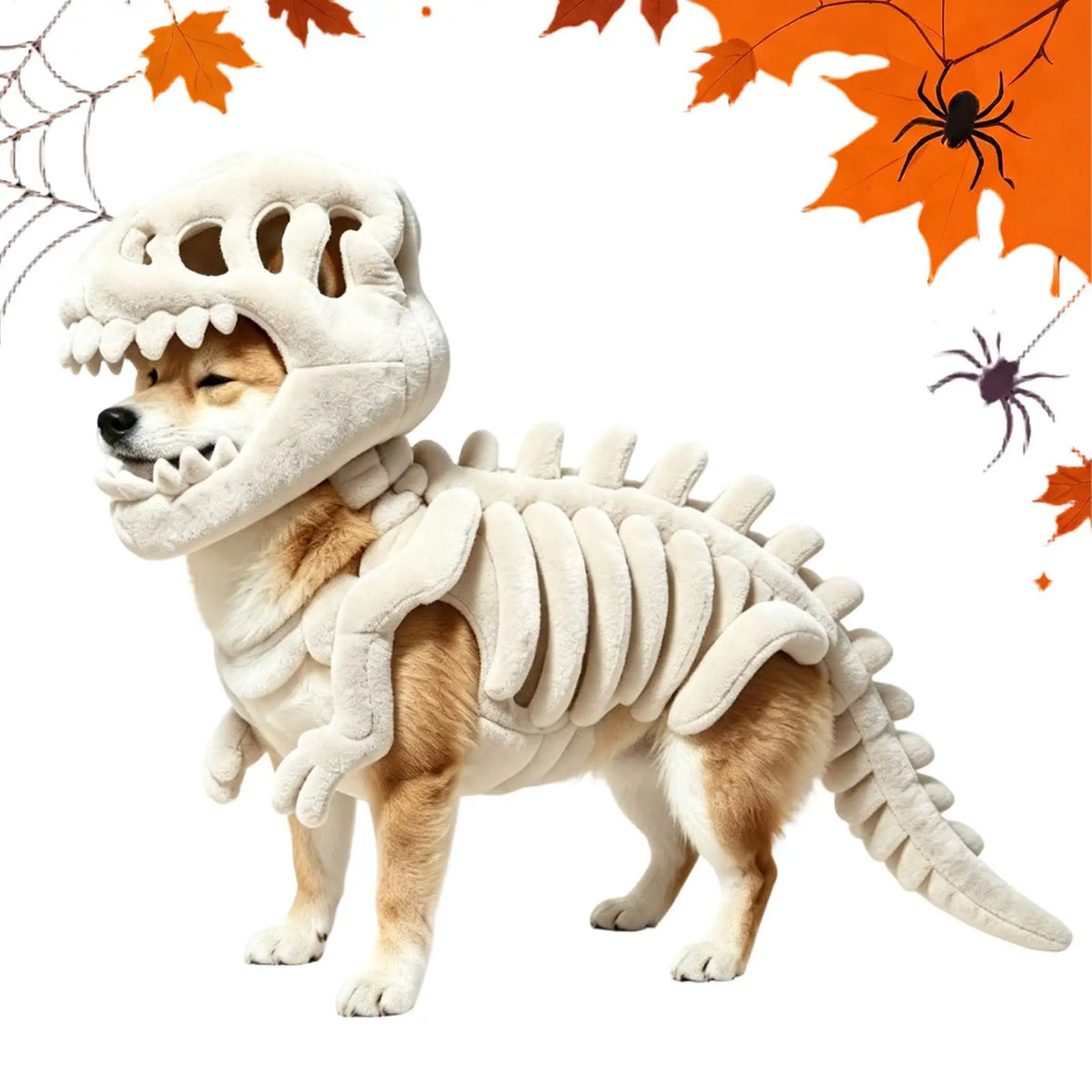 Plush Dinosaur Skeleton Pet Costume