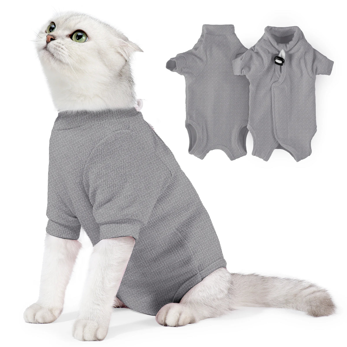 Solid-Color Cat Recovery Suit