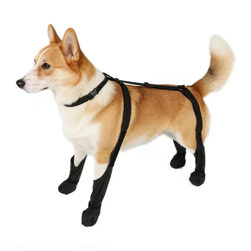 Dog Leg Wraps and Connected Paw Covers, Six Styles