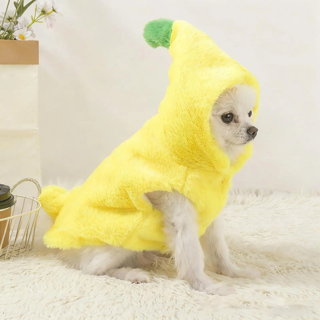 Plush Banana Hooded Pet Costume