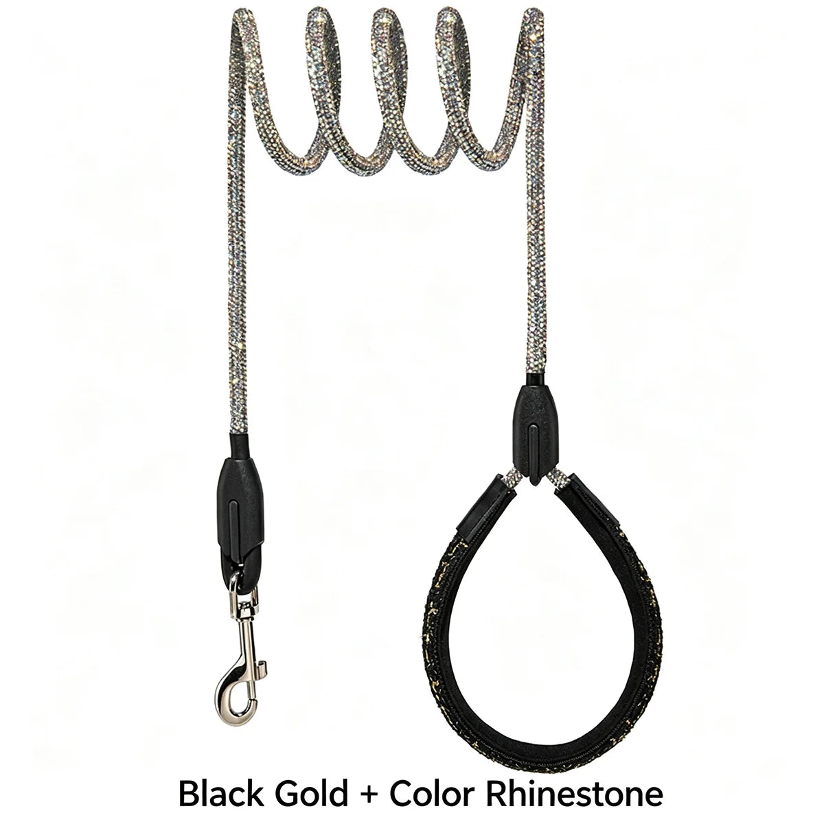 Rhinestone Pet Leash with Padded Loop Handle
