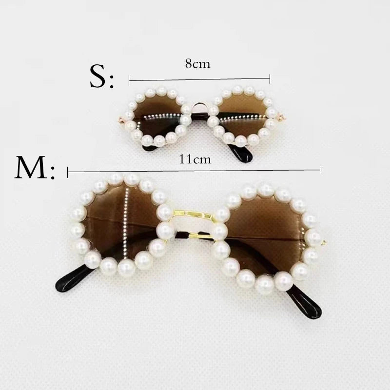 Feather-Trim Pet Sweater & Separate Pearl-Look Glasses Option