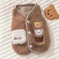 Teddy-Texture Pet Vest with Three Bear Details
