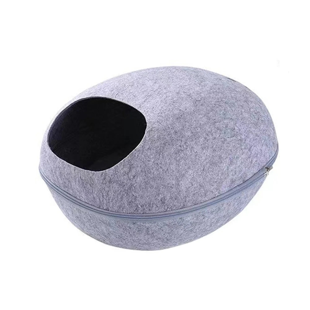 Oval Cat Pod Bed with Zip-Off Top