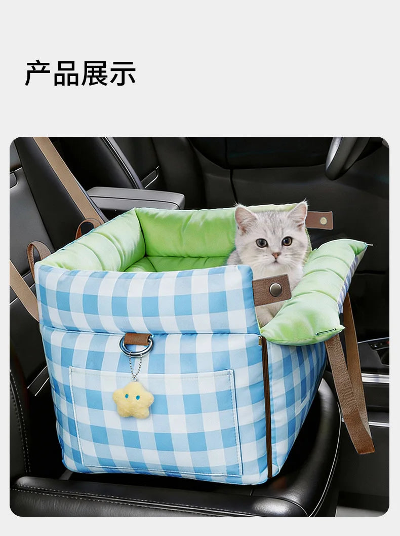 Pastel Pet Travel Bed with Carry Handles & Padded Sides