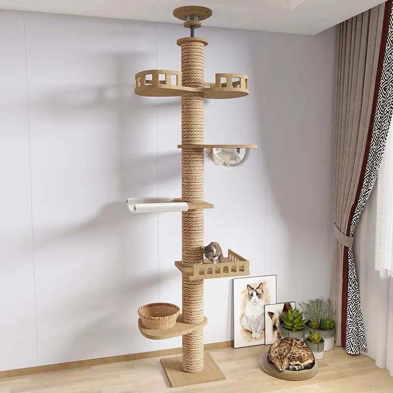 Adjustable Floor-to-Ceiling Cat Tower, 250–270 cm