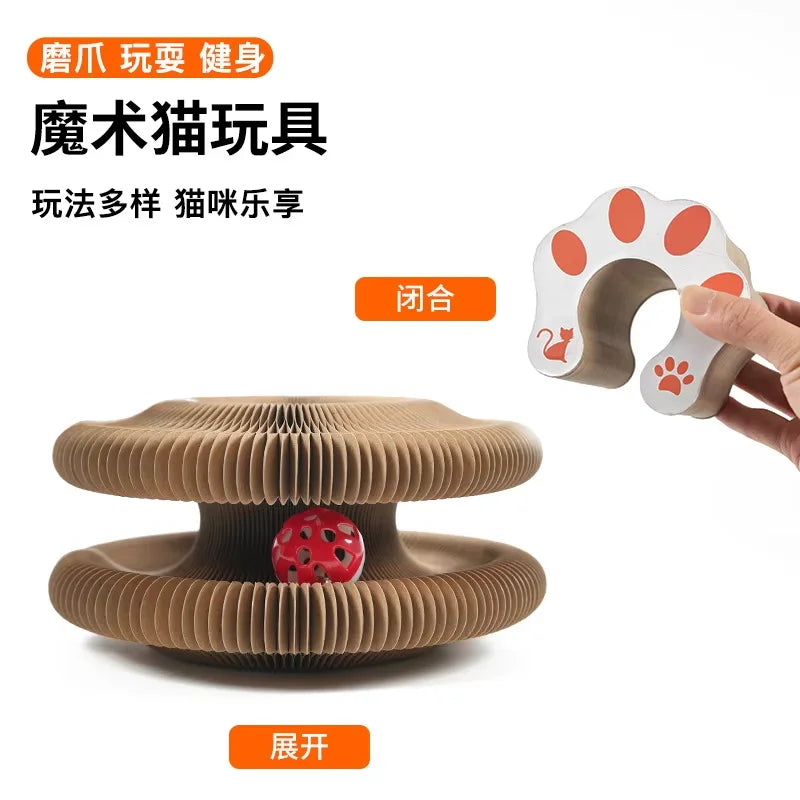 Round Corrugated Cat Scratcher with Ball Track