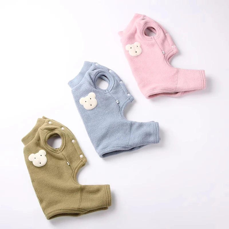 Plush-Lined Pet Jumpsuit with Snap Fastenings