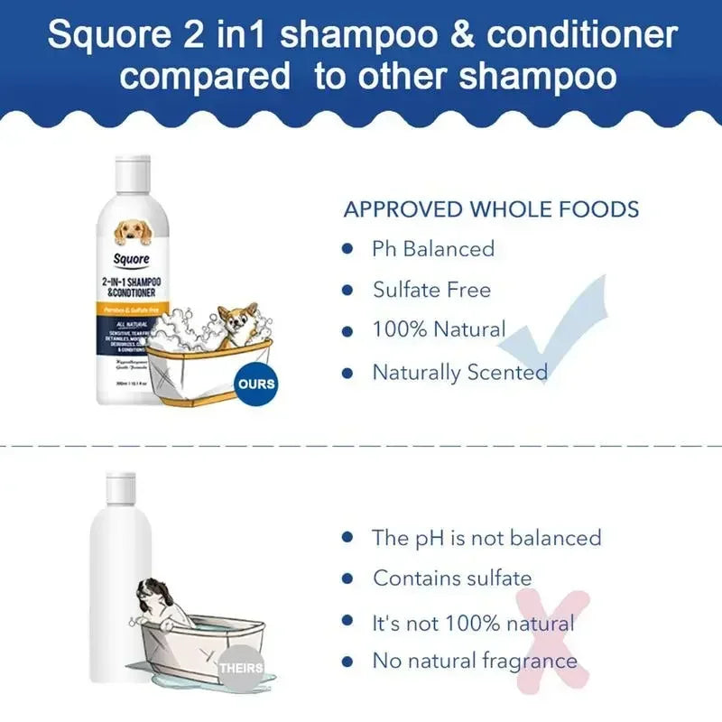Squore 2-in-1 Pet Shampoo & Conditioner, 300 ml