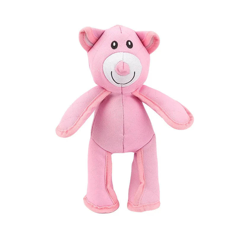 Squeaky Teddy Bear Dog Toy in Pink or Blue