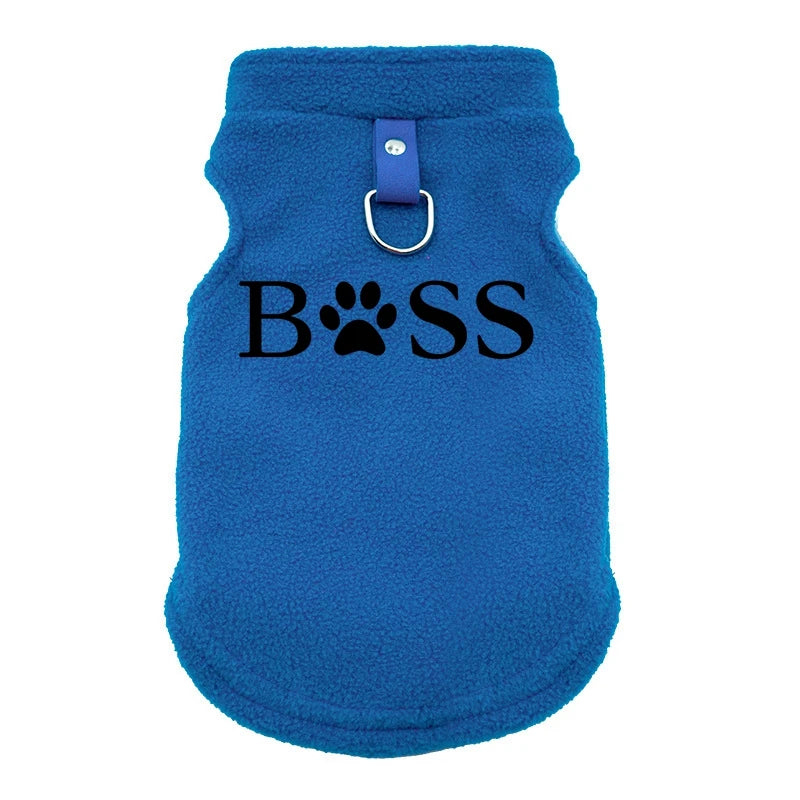 Fleece Pet Vest with Rounded Hem