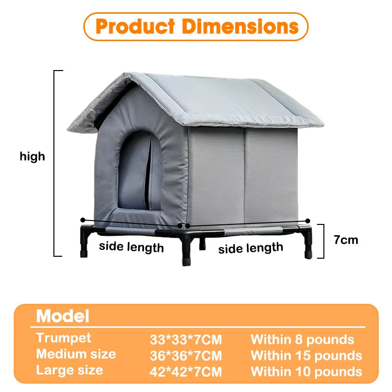 Foldable Cat Shelter with Optional Raised Stand