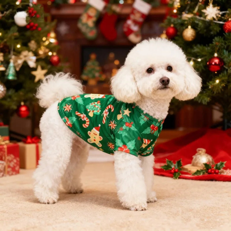 Christmas Print Pet T-Shirt for Dogs & Cats