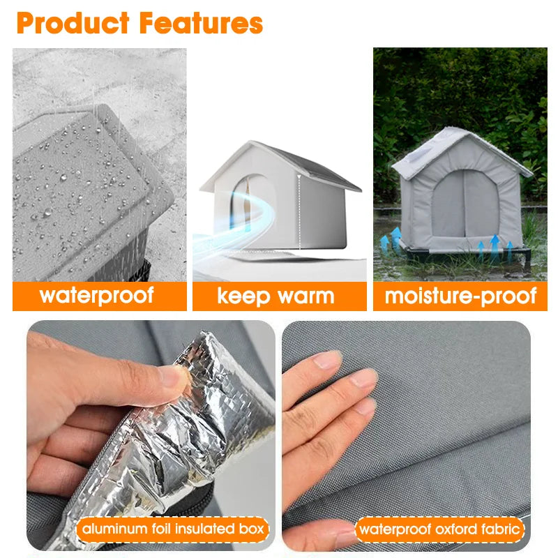Foldable Cat Shelter with Optional Raised Stand