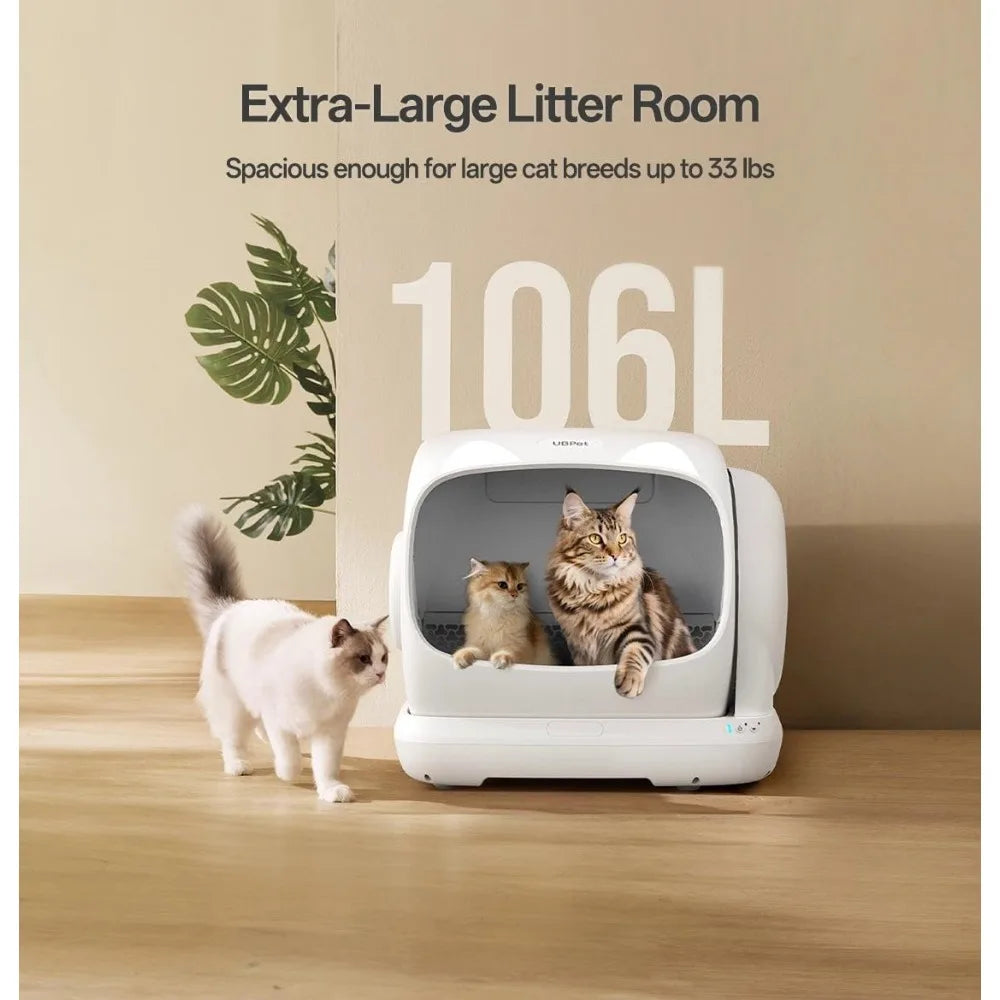Open-Front Self-Cleaning Cat Litter Box with App Control