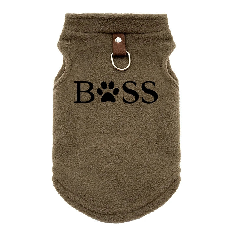 Fleece Pet Vest with Rounded Hem