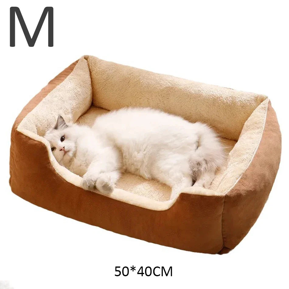 Soft Short-Plush Cat Bed in Five Colors
