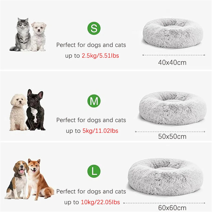 Plush Donut Bed for Cats & Small Dogs