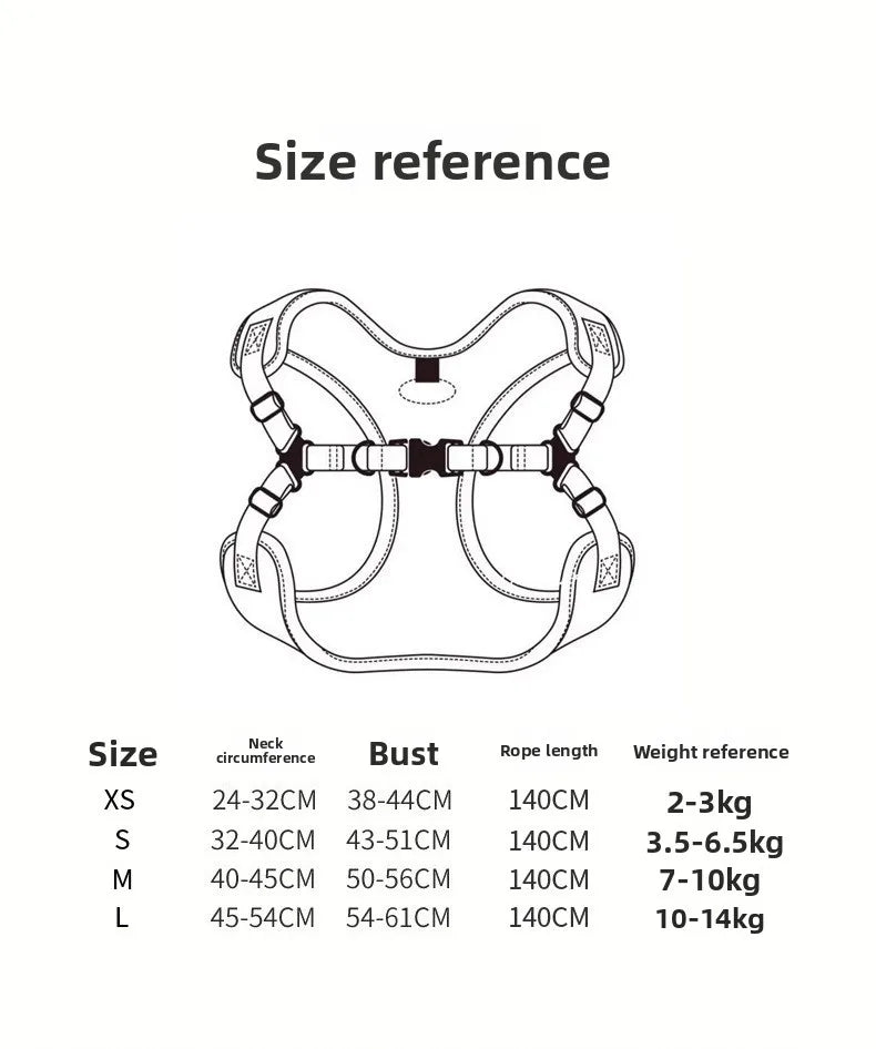 Cartoon-Print Pet Vest Harness, Harness or Leash Option