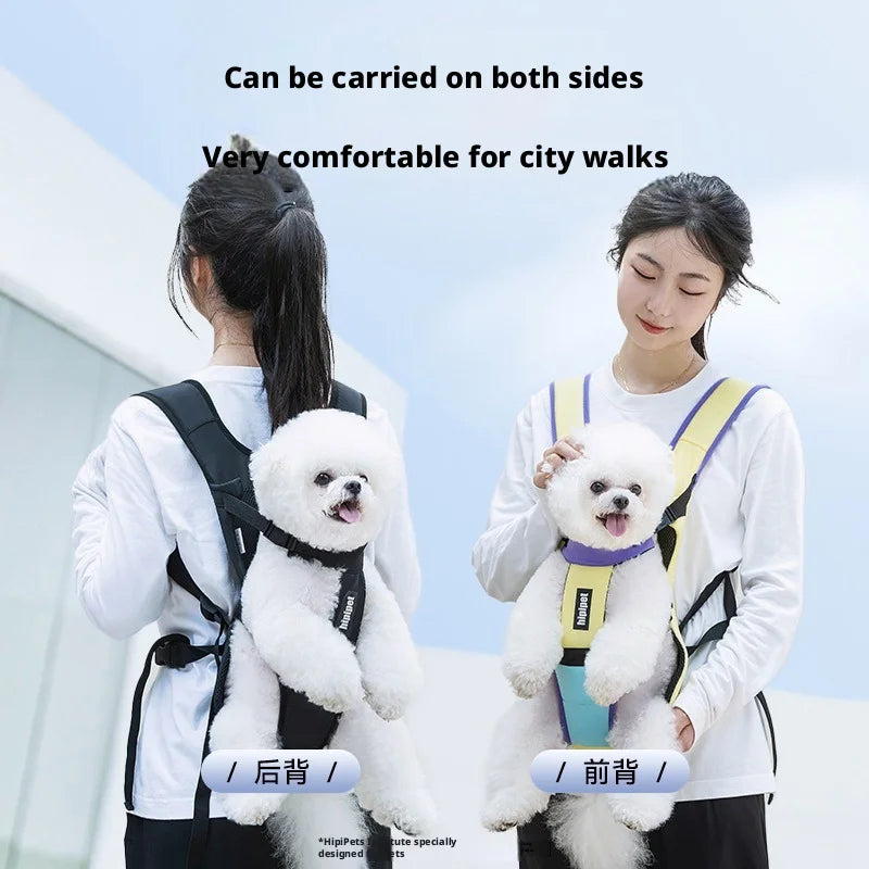 Chest-Worn Legs-Out Pet Carrier with Adjustable Straps