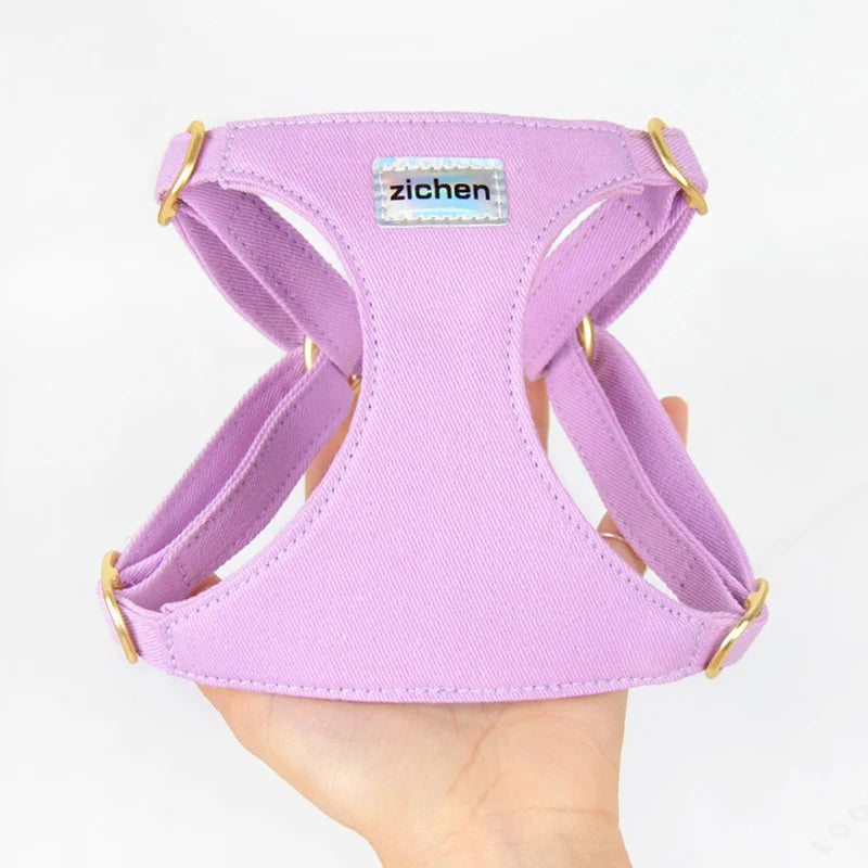 Suede-Look Pet Harness & Coordinating Leash Set