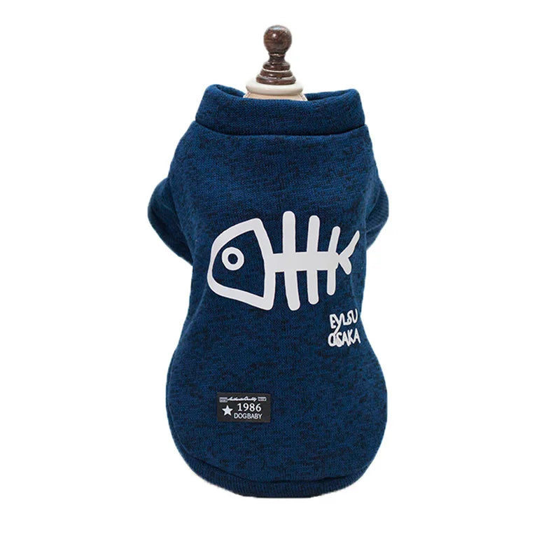 Fish-Graphic Cat Pullover