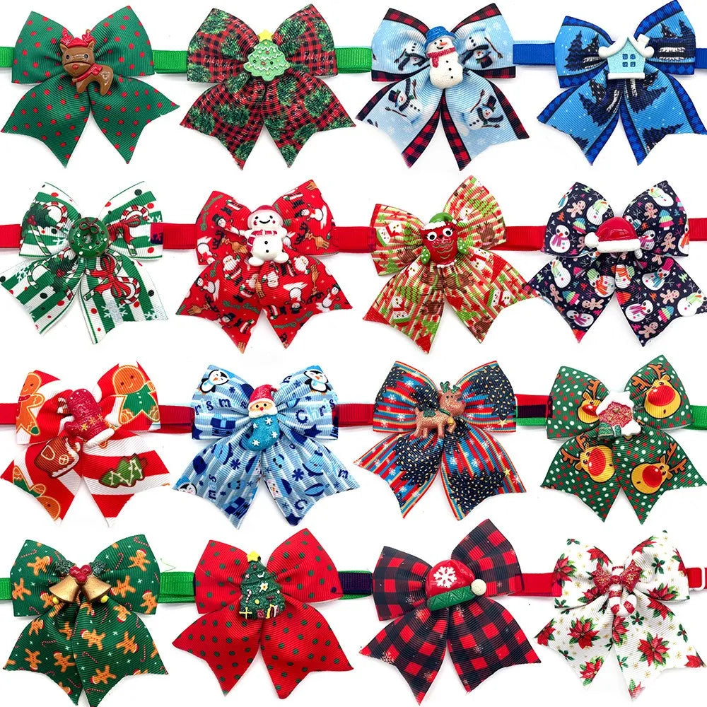 Christmas Pet Bow Tie Assortment, 50 or 100 Pieces