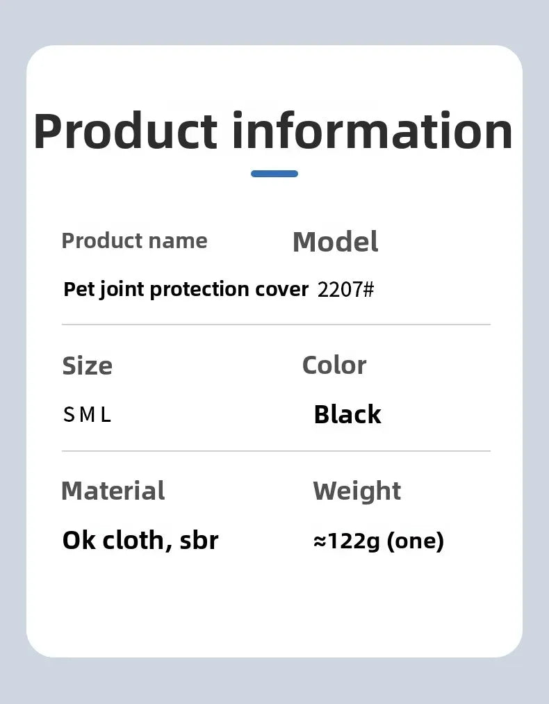 Dog Leg Wraps and Connected Paw Covers, Six Styles