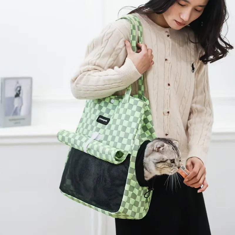 Cat Carrier Shoulder Backpack with Button Closure