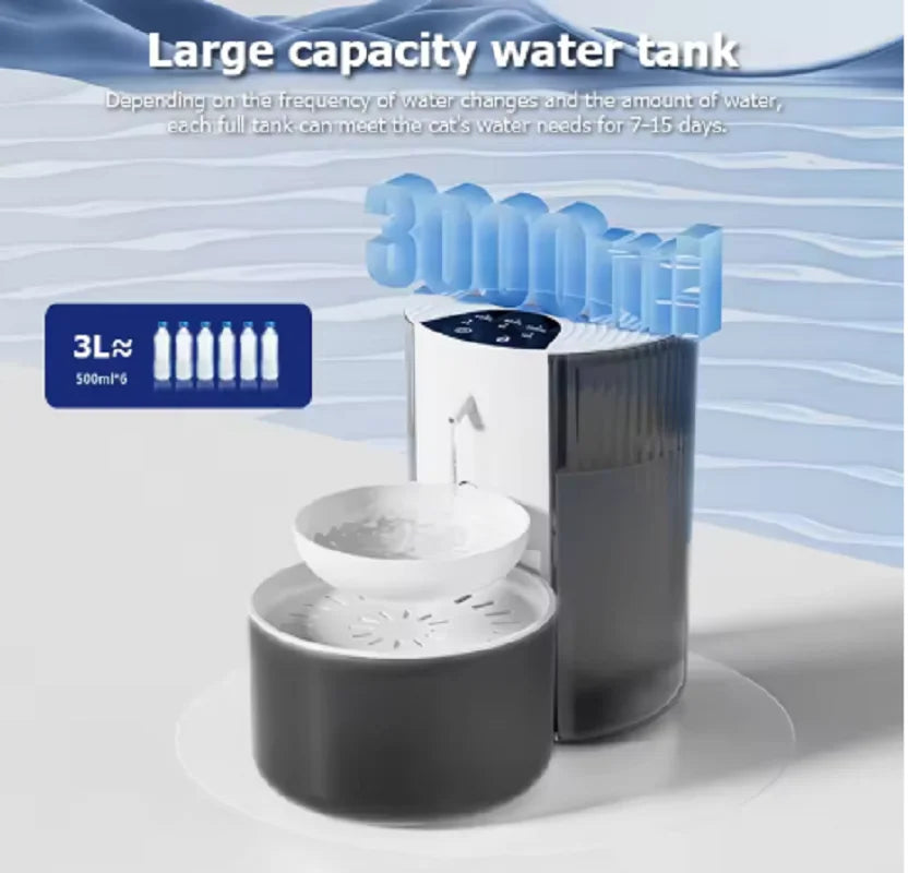 3L Rechargeable Pet Water Dispenser with Tilting Bowl