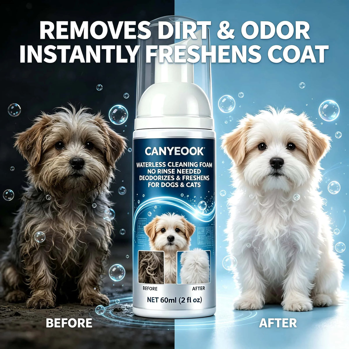 CANYEOOK Waterless Pet Cleaning Foam, 60 ml